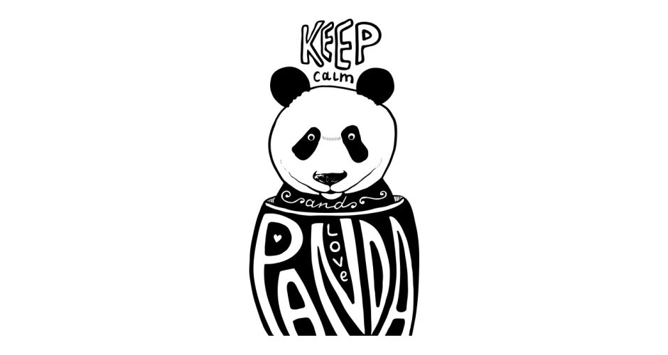Αυτοκόλλητα Τοίχου - Keep Calm And Love Panda