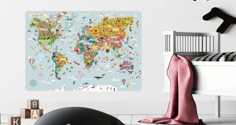 Selected products - Παγκόσμιος Χάρτης - αυτοκόλλητος χάρτης / πόστερ χάρτης / παιδικός χάρτης