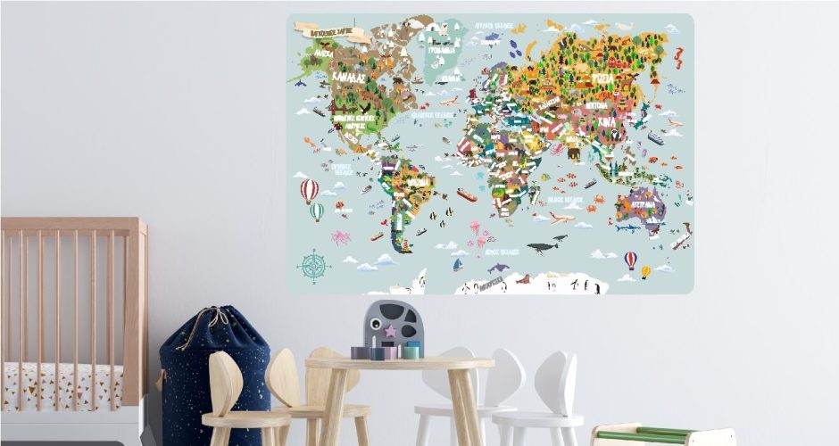 Selected products - Παγκόσμιος Χάρτης - αυτοκόλλητος χάρτης / πόστερ χάρτης / παιδικός χάρτης