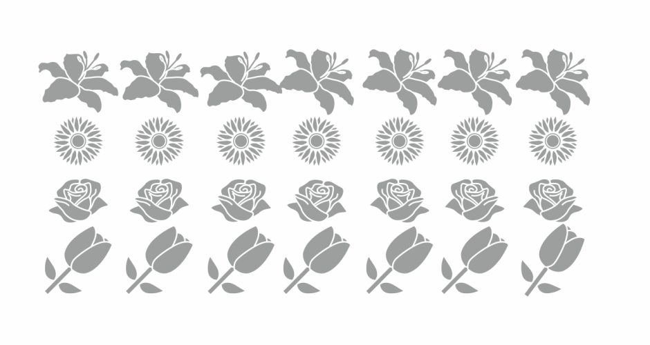 Αυτοκόλλητα Τοίχου - Σετ από διαφορετικά άνθη