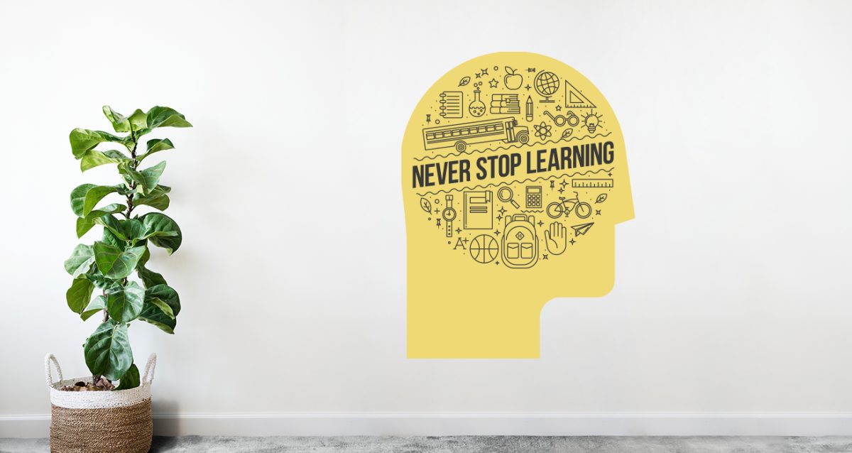Αυτοκόλλητο Τοίχου "Never Stop Learning" — εικόνα 1 από 5