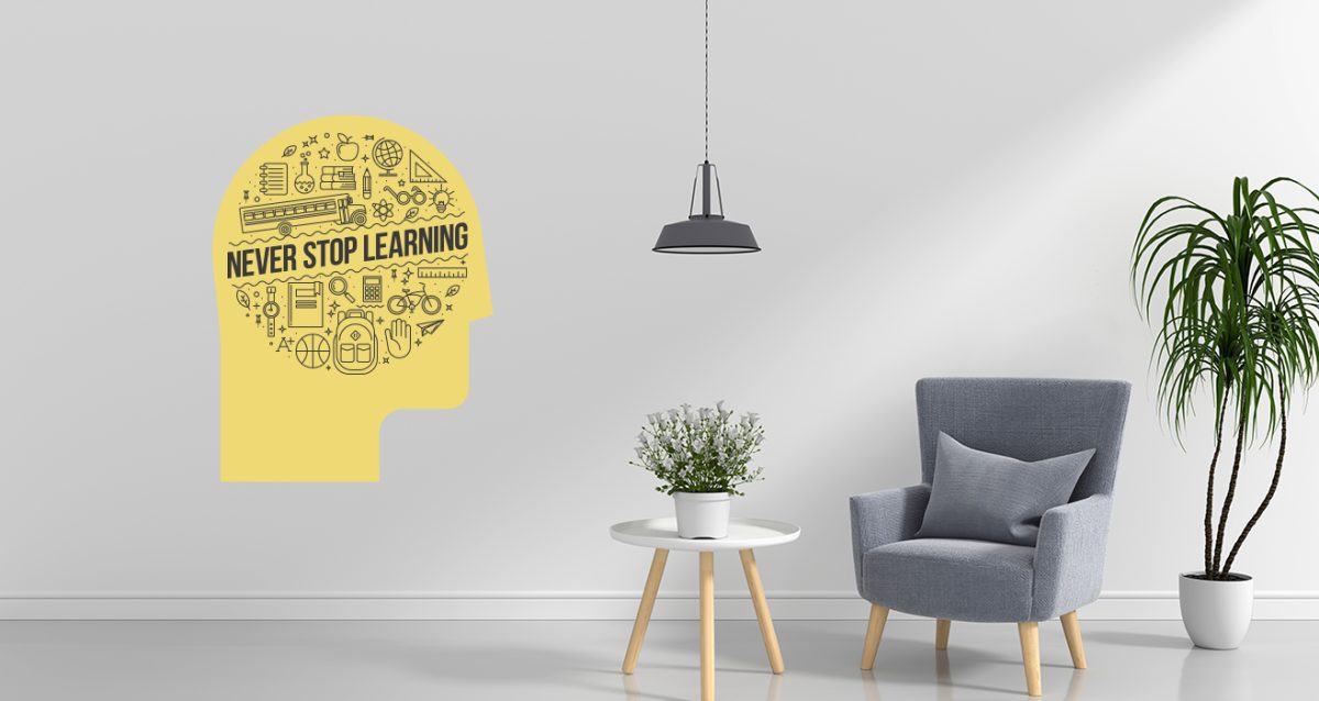 Αυτοκόλλητο Τοίχου "Never Stop Learning" — εικόνα 4 από 5