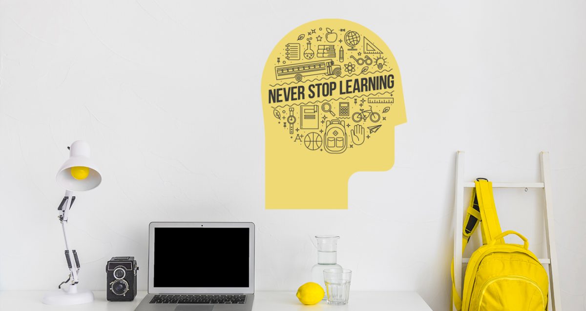 Αυτοκόλλητο Τοίχου "Never Stop Learning" — εικόνα 2 από 5