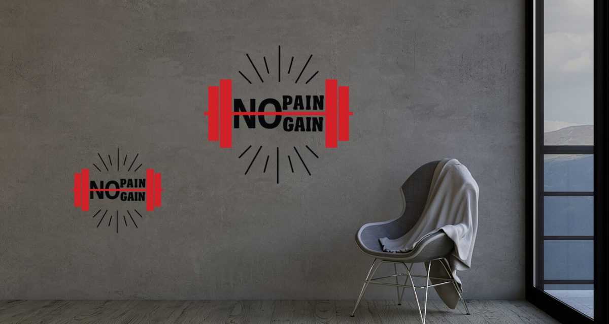 Αυτοκόλλητο Τοίχου "No Pain, No Gain" — εικόνα 3 από 6