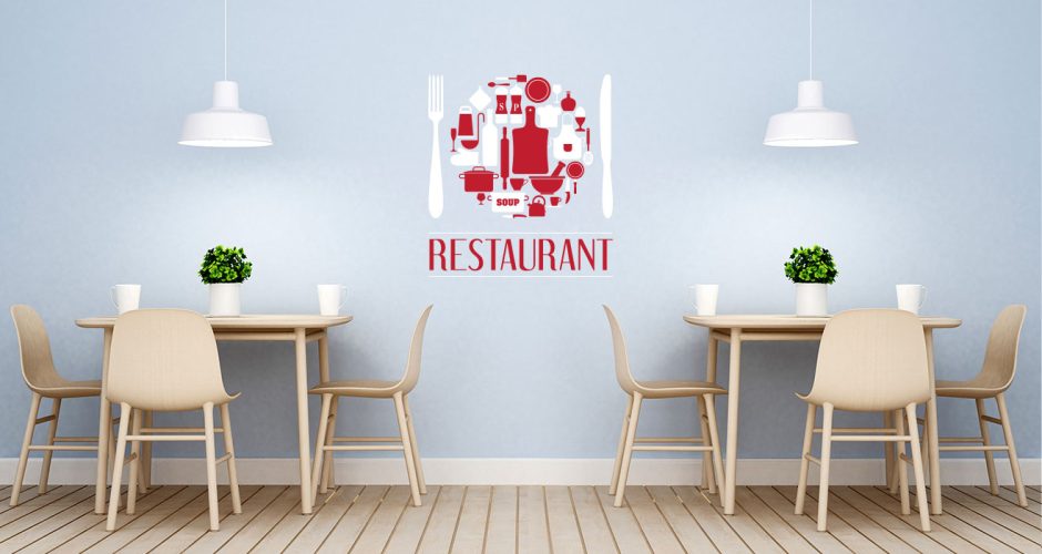 Αυτοκόλλητα καταστημάτων - Restaurant plate