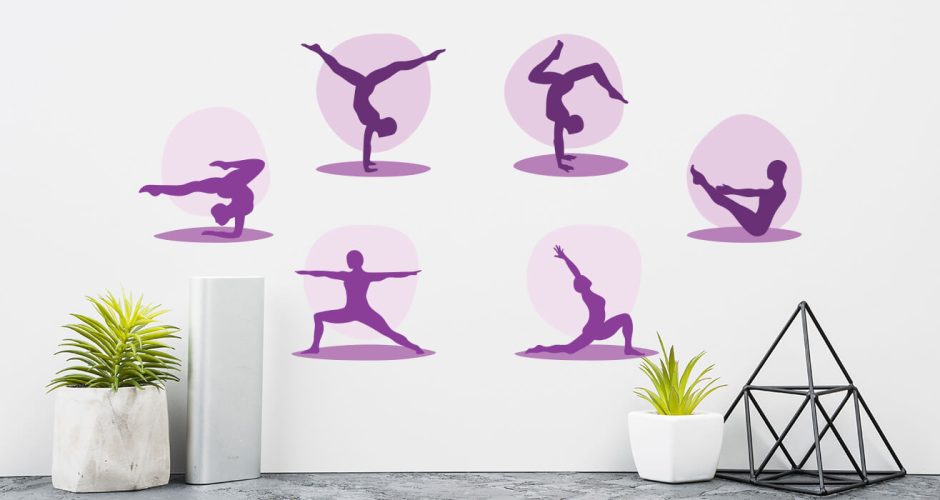 Αυτοκόλλητα καταστημάτων - Yoga Poses - Περιλαμβάνονται 6 αυτοκόλλητα
