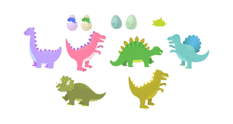 Selected products - Καρτουνίστικοι δεινόσαυροι με θαμνάκια και αυγά δεινοσαύρων