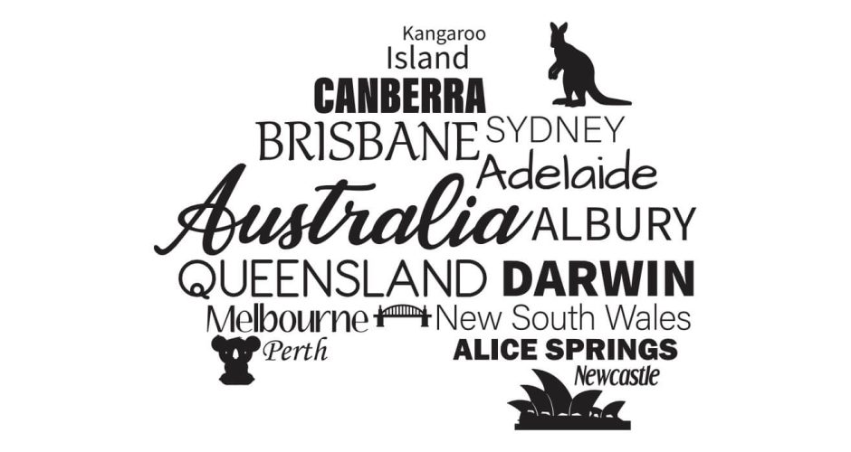 Αυτοκόλλητα Τοίχου - Australia map