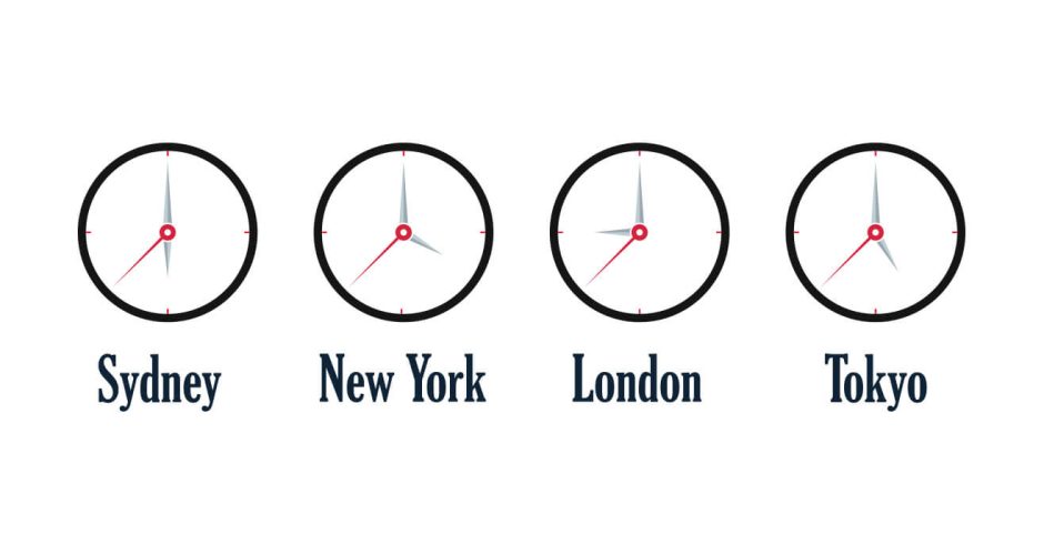 Αυτοκόλλητα Τοίχου - Cities time zone
