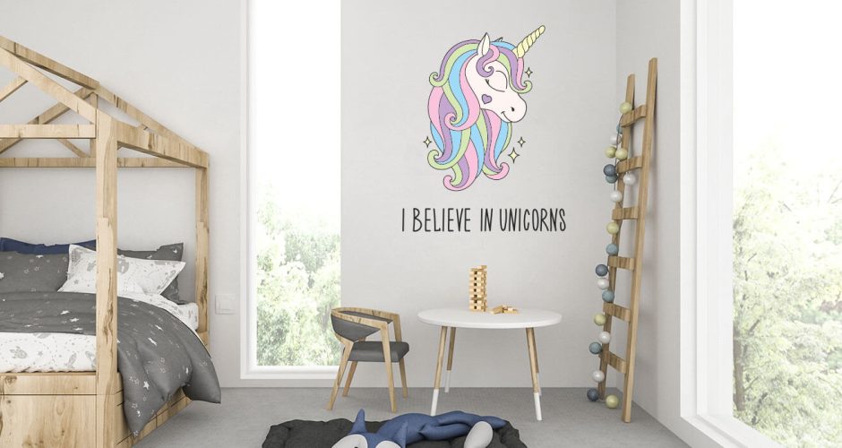 Αυτοκόλλητα Τοίχου - I Believe in Unicorns