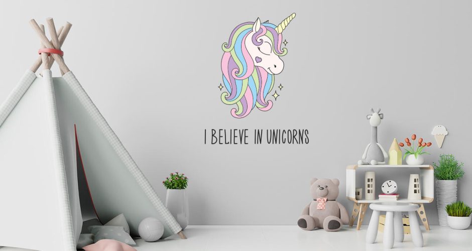 Αυτοκόλλητα Τοίχου - I Believe in Unicorns
