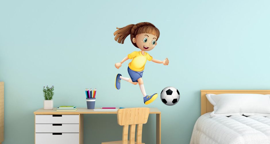 Άνθρωποι & φιγούρες - Καρτουνιστηκη φιγούρα κοριτσιού που παίζει μπάλα