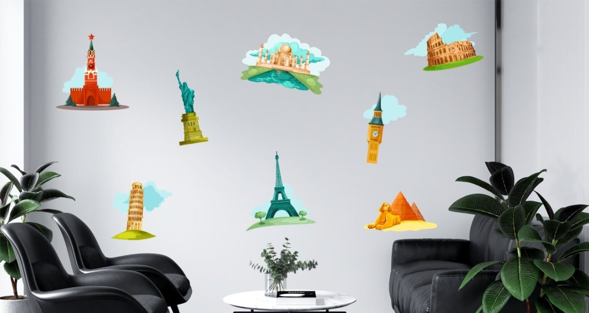 Αυτοκόλλητο Τοίχου "World Landmarks" — εικόνα 2 από 5