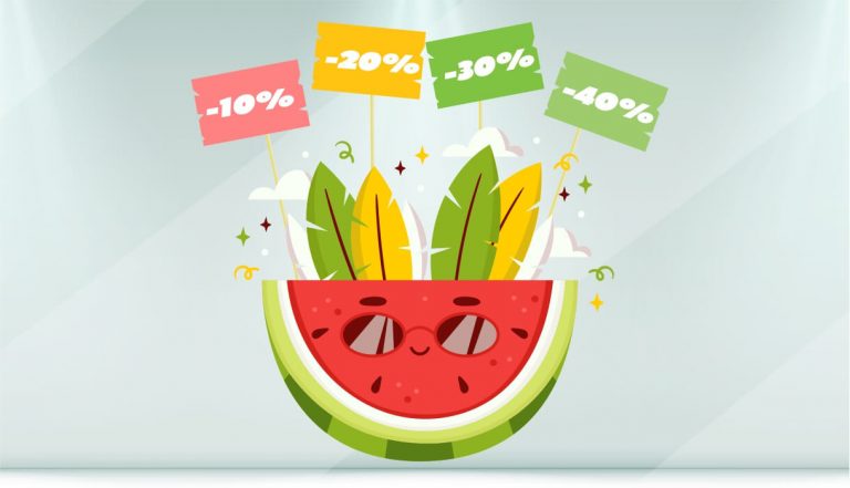 Αυτοκόλλητα καταστημάτων - "Summer Sale Watermelon Slice" - Αυτοκόλλητο Βιτρίνας με Καρπούζι 🍉☀️ — εικόνα 1 από 5