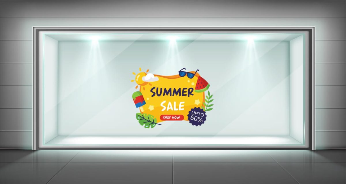 "Summer Sale Custom Percent" - Αυτοκόλλητο Βιτρίνας για Καλοκαιρινές Εκπτώσεις ☀️🛍️ — εικόνα 1 από 5