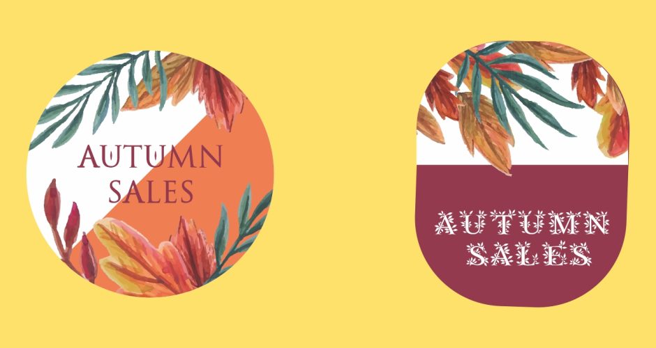 Αυτοκόλλητα καταστημάτων - Autumn sales badges