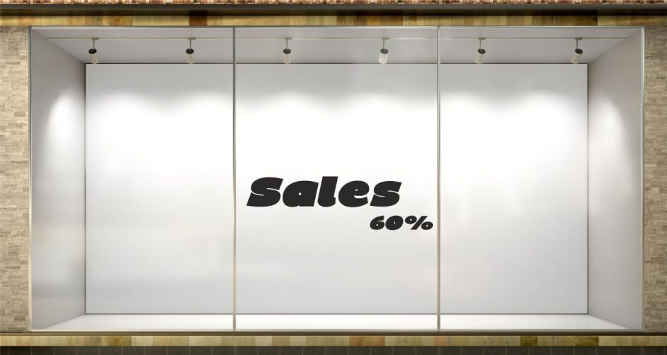 Αυτοκόλλητα καταστημάτων - Αυτοκόλλητο “Sales” με το δικό σας ποσοστό έκπτωσης