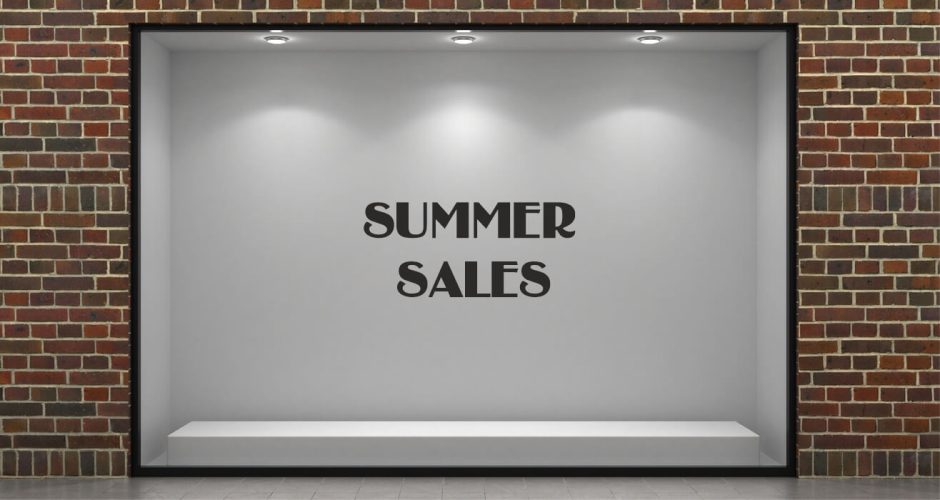 Αυτοκόλλητα καταστημάτων - Απλό αυτοκόλλητο "Summer Sales" χωρίς ποσοστό έκπτωσης