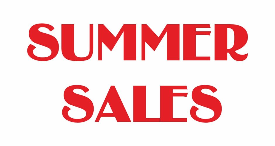 Αυτοκόλλητα καταστημάτων - Απλό αυτοκόλλητο "Summer Sales" χωρίς ποσοστό έκπτωσης