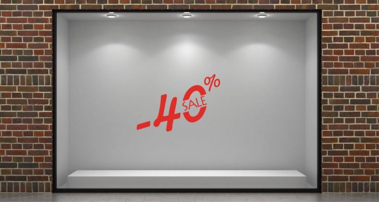 Αυτοκόλλητα καταστημάτων - "Custom Color Discount" - Αυτοκόλλητο Βιτρίνας με Προσαρμόσιμο Χρώμα και Ποσοστό 🎨🔢 — εικόνα 1 από 5