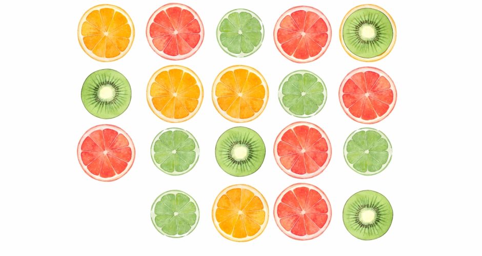 Αυτοκόλλητα καταστημάτων - Summer fruit slices - Αυτοκόλλητο Βιτρίνας με διάφορα φρούτα