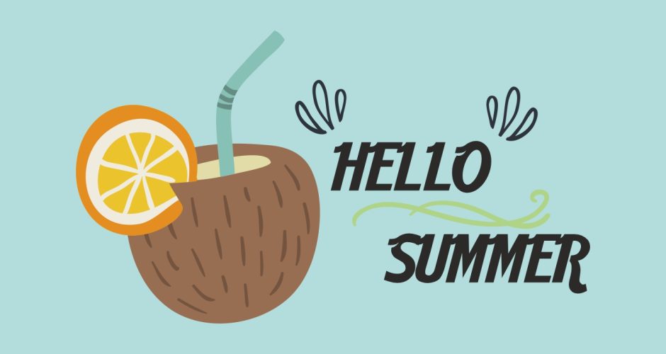 Αυτοκόλλητα καταστημάτων - “Hello Summer” coconut drink