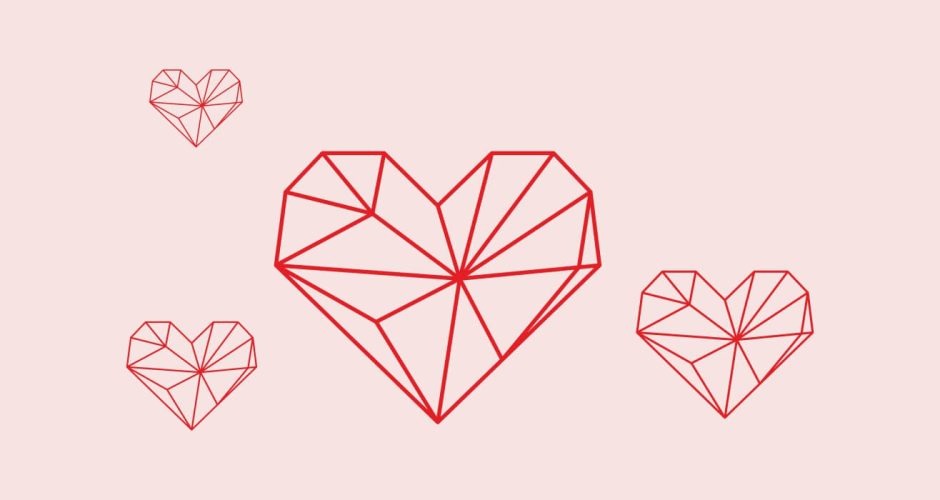 Αυτοκόλλητα Τοίχου - Αυτοκόλλητα τοίχου - geometric hearts (γεωμετρικές καρδιές)