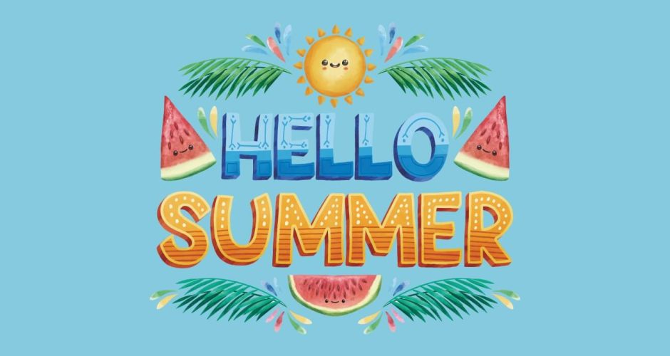 Αυτοκόλλητα καταστημάτων - Καλοκαιρινή Διακόσμηση Βιτρίνας Hello summer “watermelon”