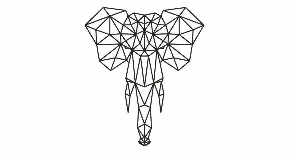 Αυτοκόλλητα Τοίχου - Αυτοκόλλητο τοίχου - Geometric elephant (ελέφαντας)
