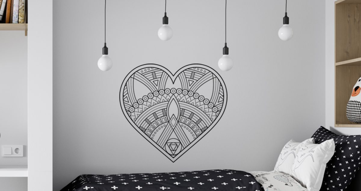Αυτοκόλλητο τοίχου - Boho style heart (καρδιά) — εικόνα 1 από 6
