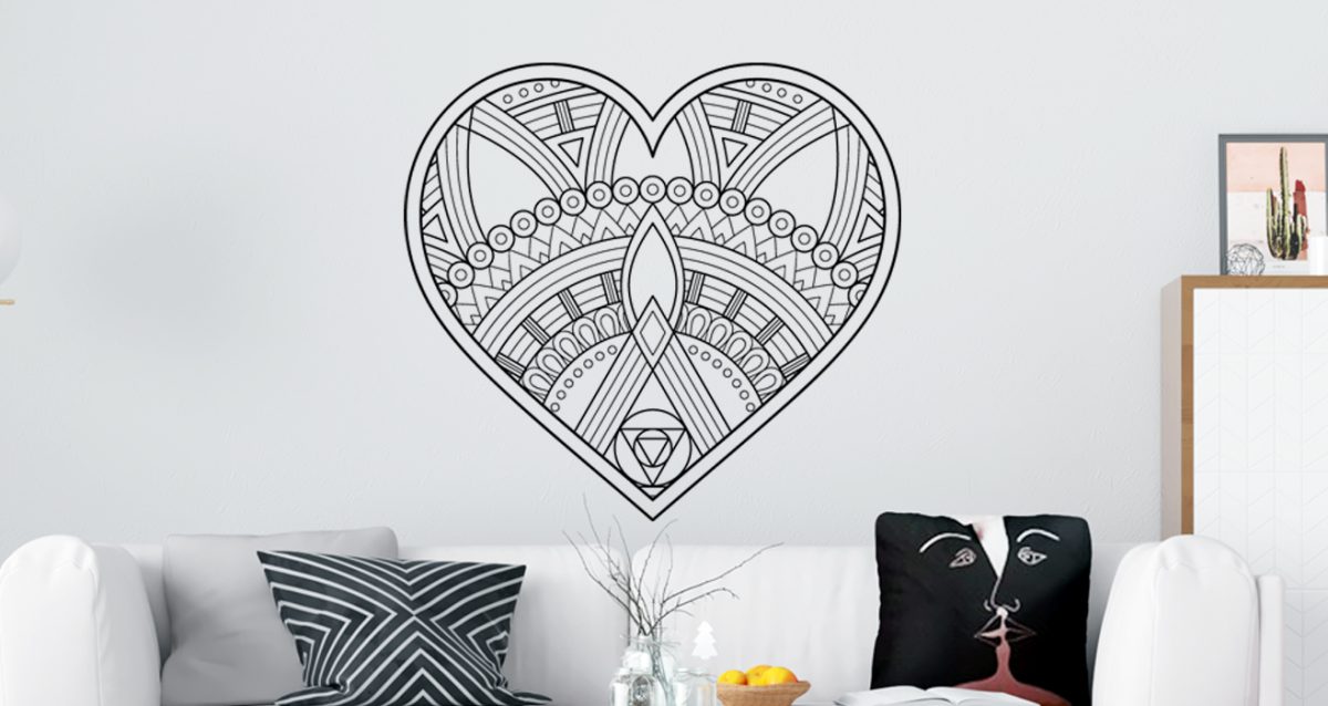 Αυτοκόλλητο τοίχου - Boho style heart (καρδιά) — εικόνα 2 από 6