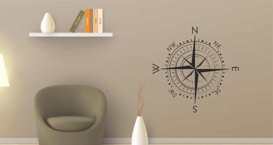 Αυτοκόλλητα Τοίχου - Αυτοκόλλητο τοίχου - Nautical compass (πυξίδα)