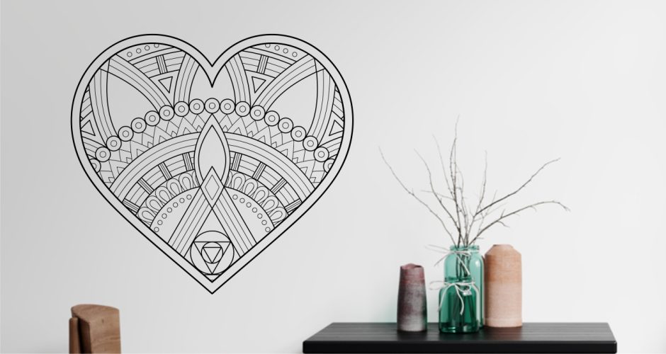 Αυτοκόλλητα Τοίχου - Αυτοκόλλητο τοίχου - Boho style heart (καρδιά)