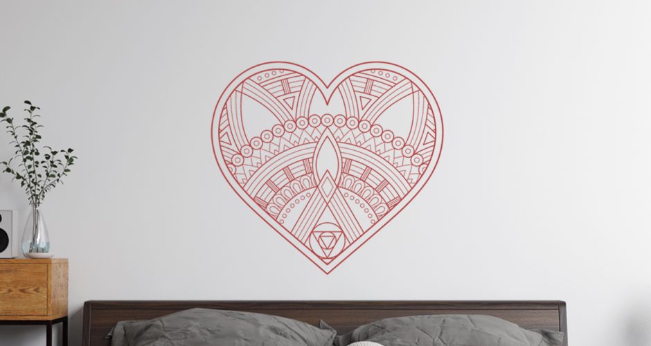 Αυτοκόλλητα Τοίχου - Αυτοκόλλητο τοίχου - Boho style heart (καρδιά)