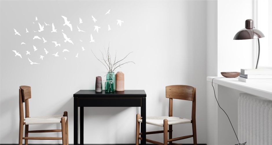 Για χωλ - Αυτοκόλλητο τοίχου με σμήνος από πουλιά (flock of birds)