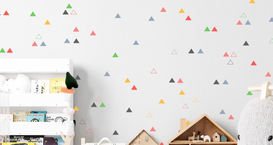 Αυτοκόλλητα Τοίχου - Αυτοκόλλητο τοίχου  με πολυχρωμα τριγωνάκια (colorful triangles)