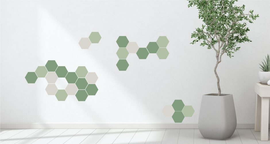 Αυτοκόλλητα Τοίχου - Αυτοκόλλητο τοίχου honeycomb pattern (Κηρήθρα)