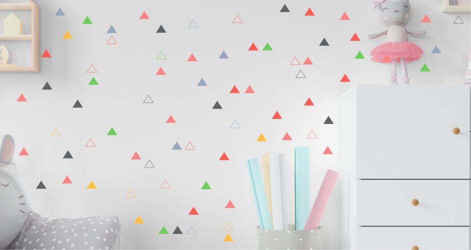 Αυτοκόλλητα Τοίχου - Αυτοκόλλητο τοίχου  με πολυχρωμα τριγωνάκια (colorful triangles)