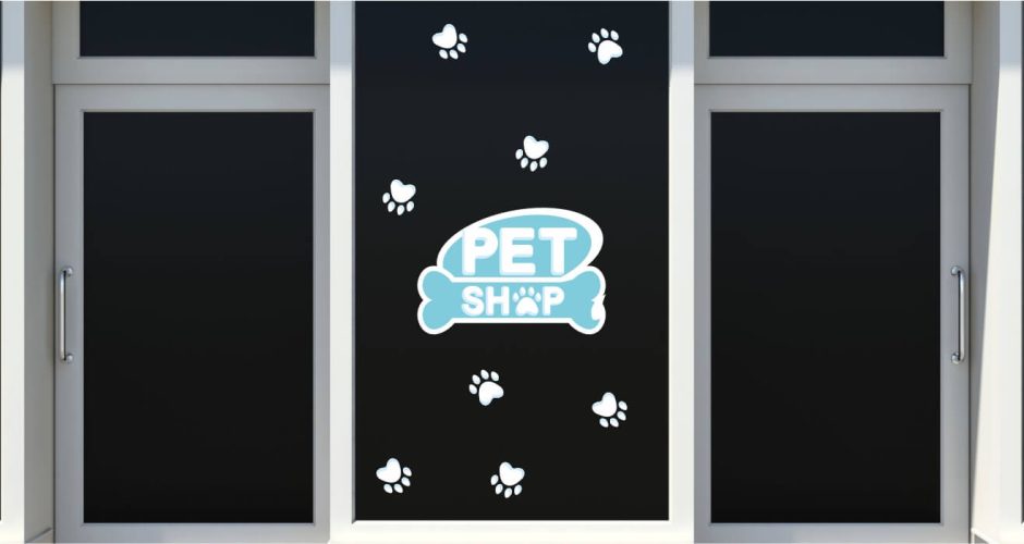 Αυτοκόλλητα καταστημάτων - Pet shop footprints