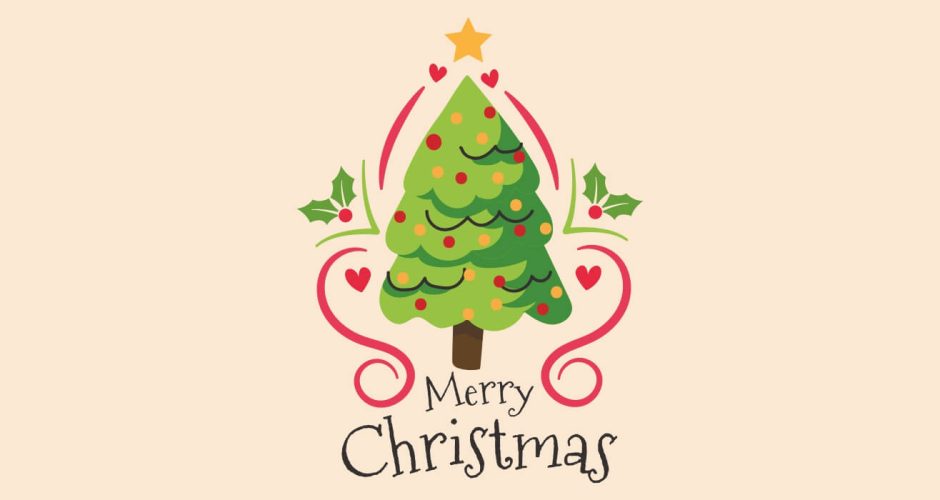 Αυτοκόλλητα καταστημάτων - Christmas tree - Χριστουγεννιάτικο δεντράκι με ευχές