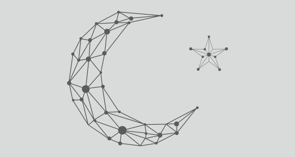 Αυτοκόλλητα Τοίχου - Geometric moon
