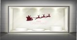Αυτοκόλλητα καταστημάτων - “Merry Christmas” με Έλκηθρο – Αυτοκόλλητο Βιτρίνας — εικόνα 1 από 5