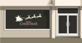 Αυτοκόλλητα καταστημάτων - “Merry Christmas” με Έλκηθρο – Αυτοκόλλητο Βιτρίνας — εικόνα 2 από 5