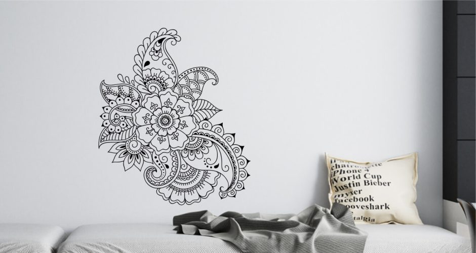  - Αυτοκόλλητο τοίχου Indian flower Ornament