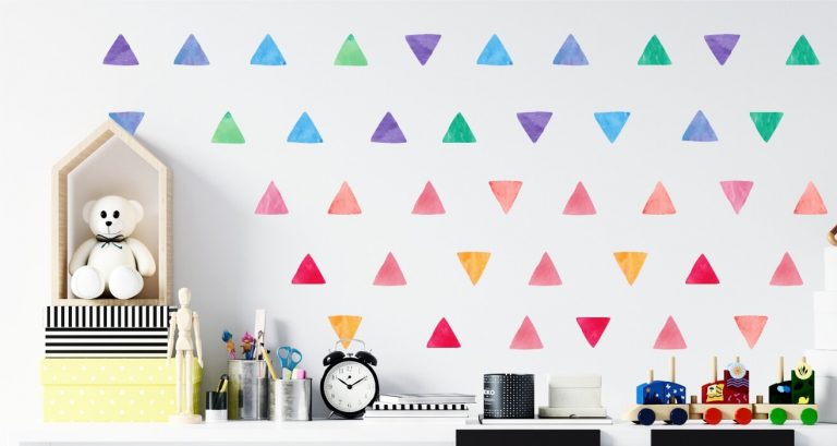 Αυτοκόλλητα Τοίχου - Colorful watercolor triangles — εικόνα 1 από 4