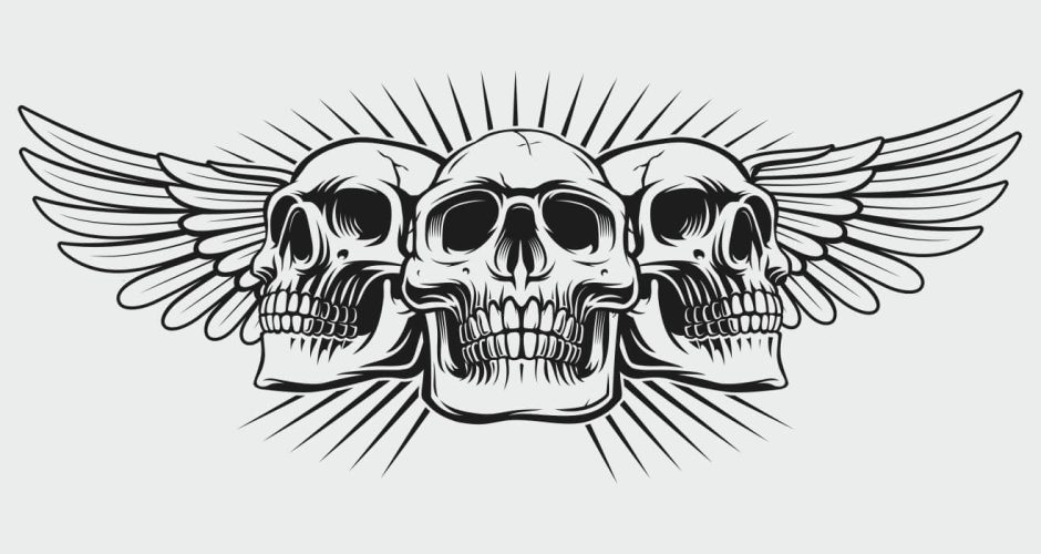 Άνθρωποι & φιγούρες - Skull with wings