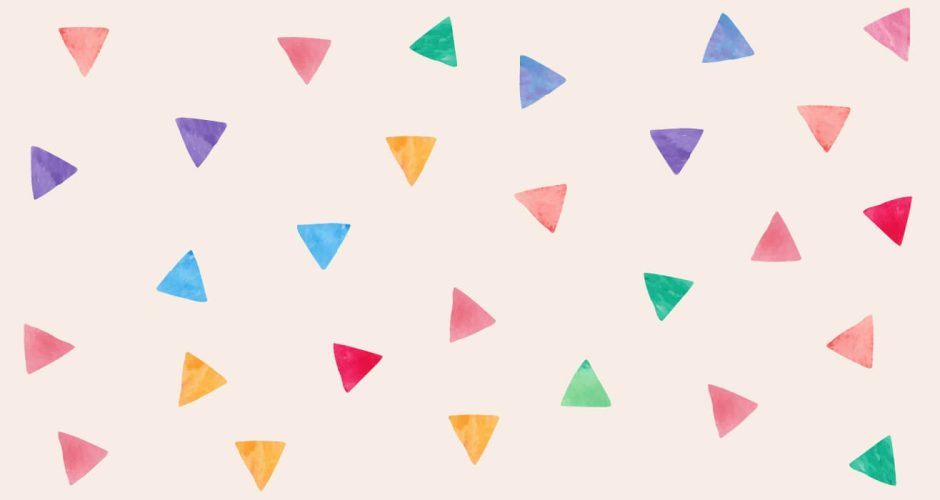 Αυτοκόλλητα Τοίχου - Colorful watercolor triangles