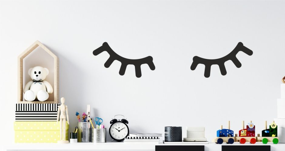 Αντικείμενα - Παιδικό αυτοκόλλητο τοίχου με βλεφαρίδες