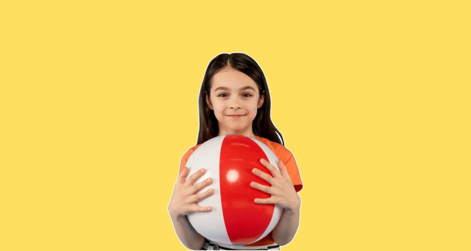 Αυτοκόλλητα καταστημάτων - Αυτοκόλλητο βιτρίνας κορίτσι με μπάλα