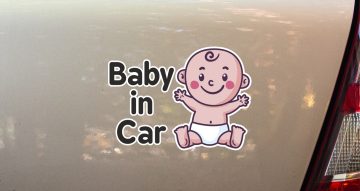 Αυτοκόλλητα Αυτοκινήτου - Αυτοκόλλητο Cute Baby in Car